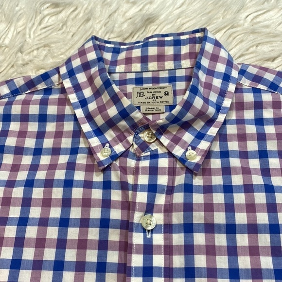 J. Crew Men's Tailored Light Weight Check Button Down Shirt sz M - Picture 4 of 9